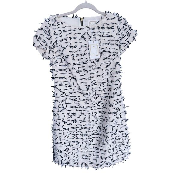 NWT Sail to Sable Shift Dress Black Bows Cream 0 Old Money Vintage Preppy Career - Picture 2 of 10